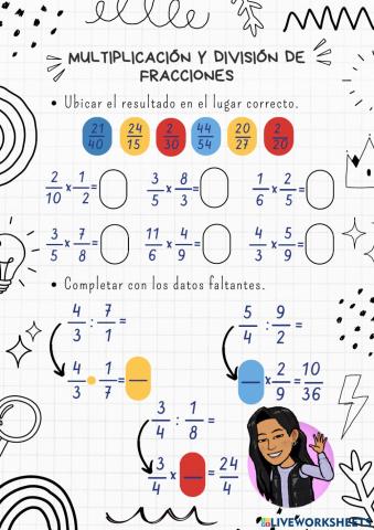 Multiplicación y división de fracciones