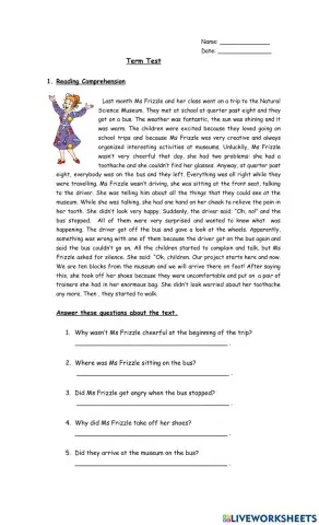 Test - Past continuous - future