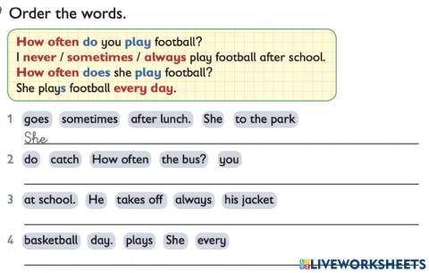 Frequency adverbs