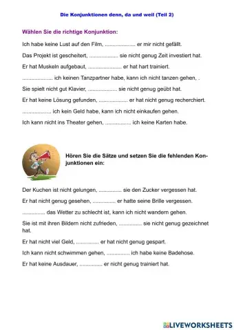 Konjunktionen denn, da, weil Teil 2