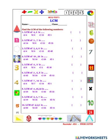 Mcq-test1-lcm