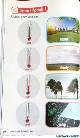 Listen, point and say.