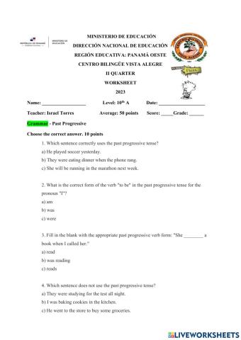 Worksheet