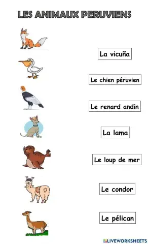 Les animaux péruviens
