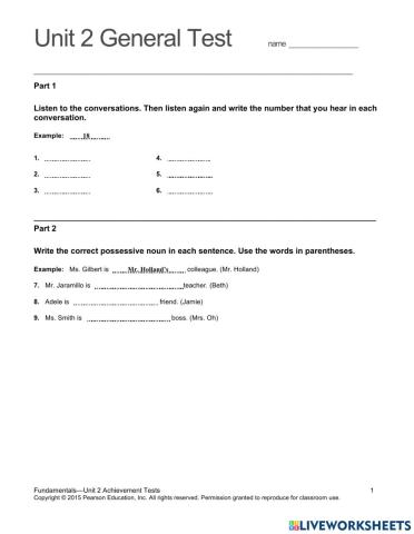 Unit 2 TopNotch Fundamentals
