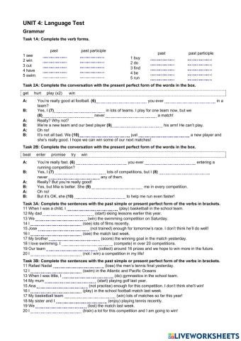 B1 unit 4 language test