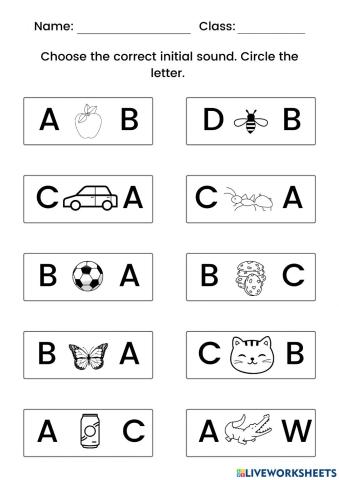 A b c phonics worksheet