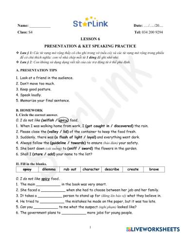 ONLINE-Foreign-S4-W6-L6-PRESENTATION & KET SPEAKING PRACTICE