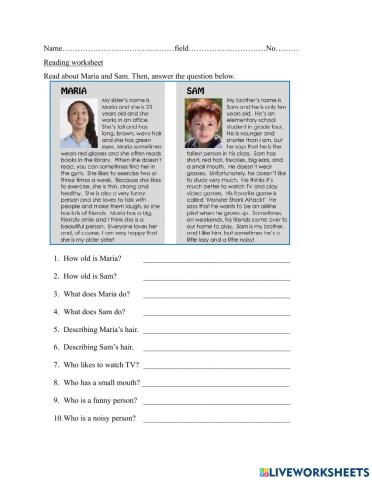 describing people reading 