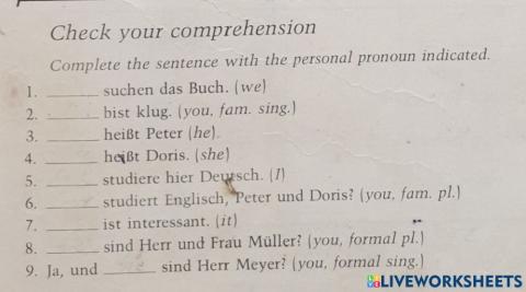 Personal pronouns
