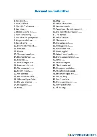 WW4 Gerund or Infinitive