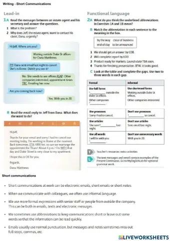 Writing- Short communications