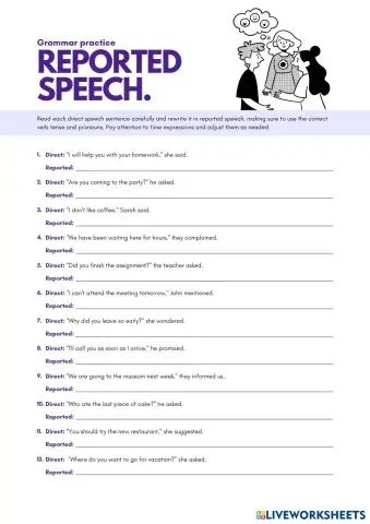 Reported Speech Grammar Worksheet.pdf