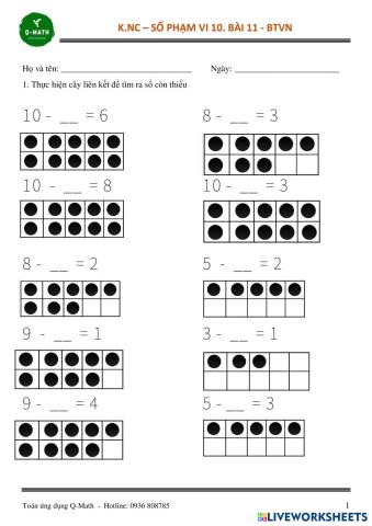 K - PV10NC - BÀI 11. ĐIỀN SỐ CÒN THIẾU (SỐ BỊ TRỪ) -BTVN.pdf