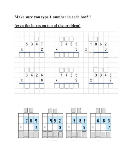 3 and 4 digit multiplication
