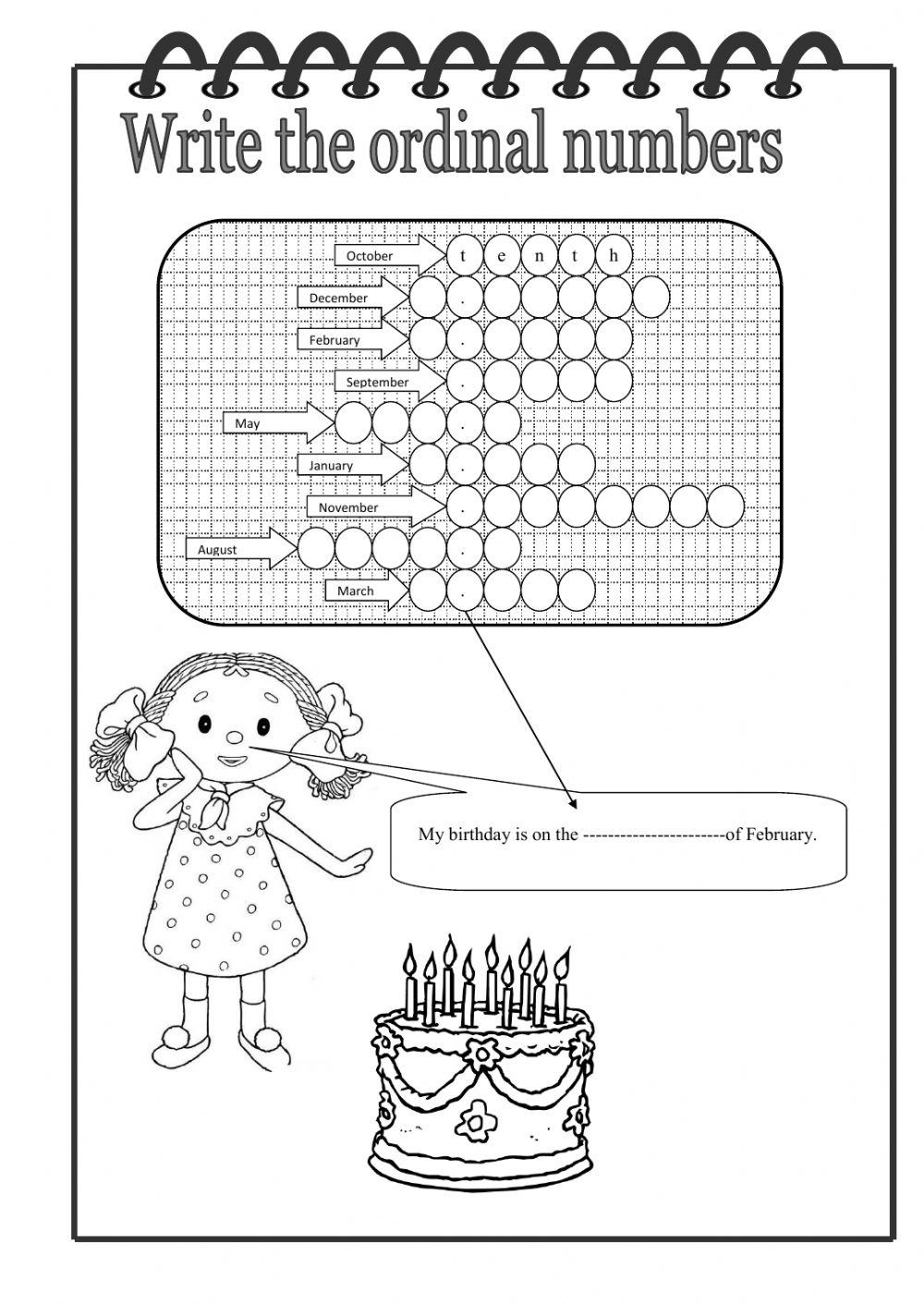 Months and Ordinal Numbers Months and Ordinal Numbers