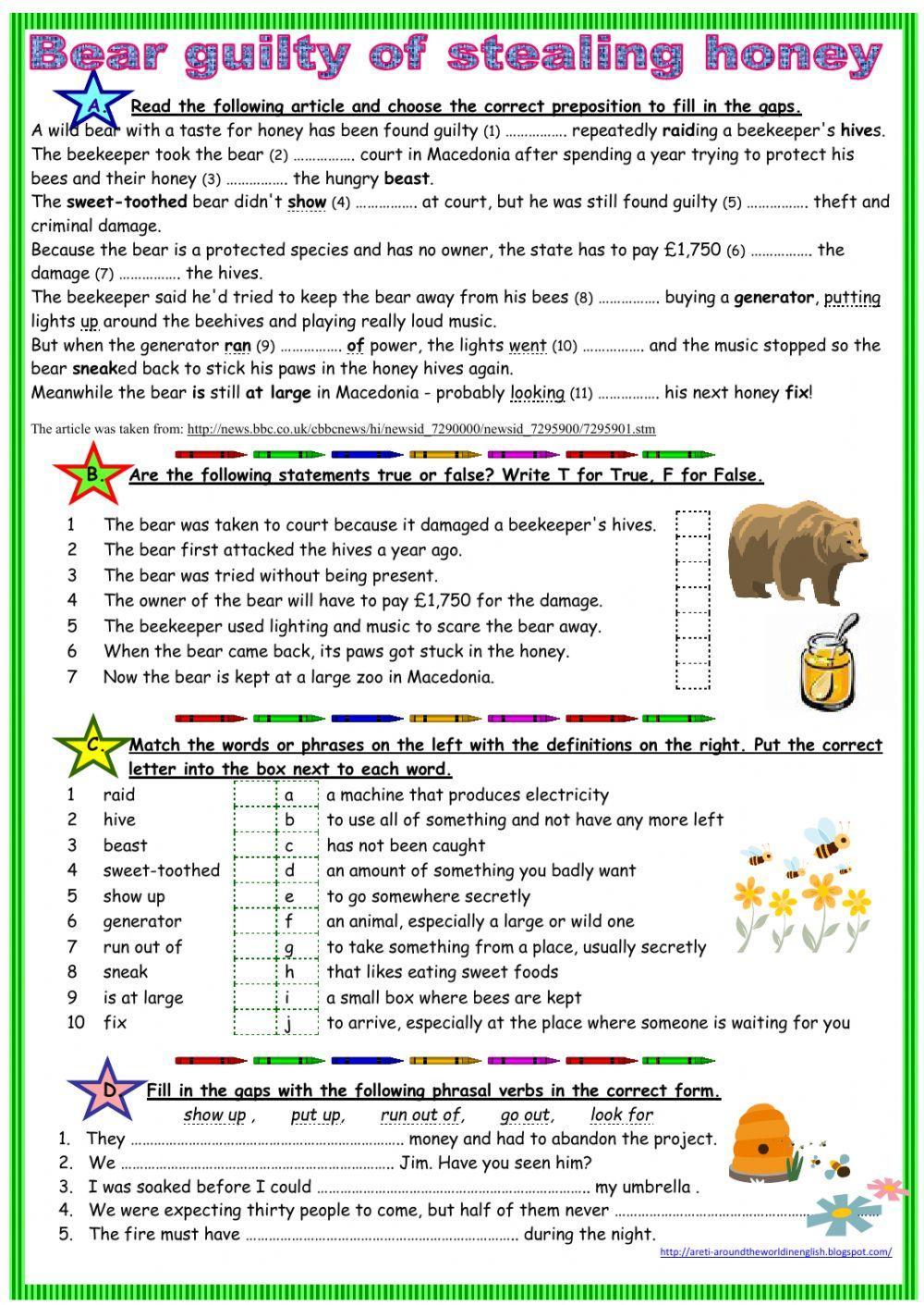 Bear guilty of stealing honey