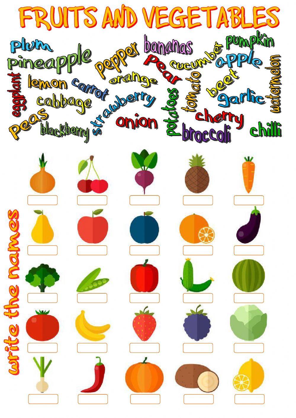 Fruits and vegetables