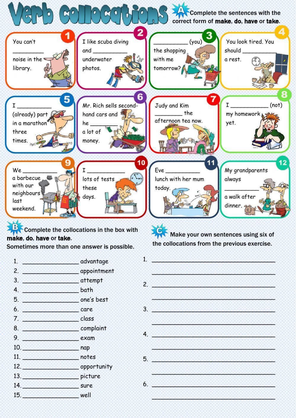 Verb collocations