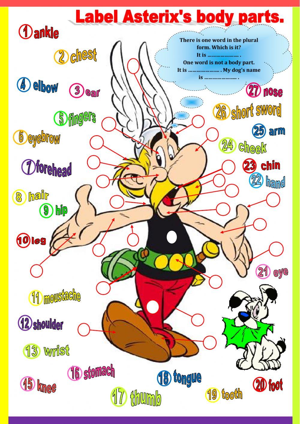 Asterix's body parts