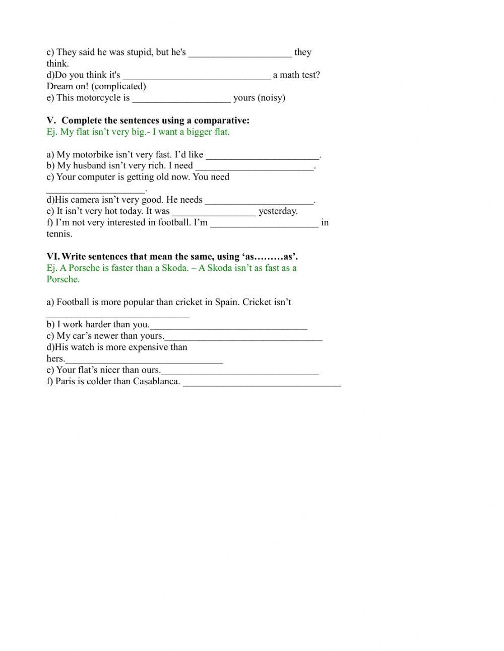CREATE COMPARATIVES!