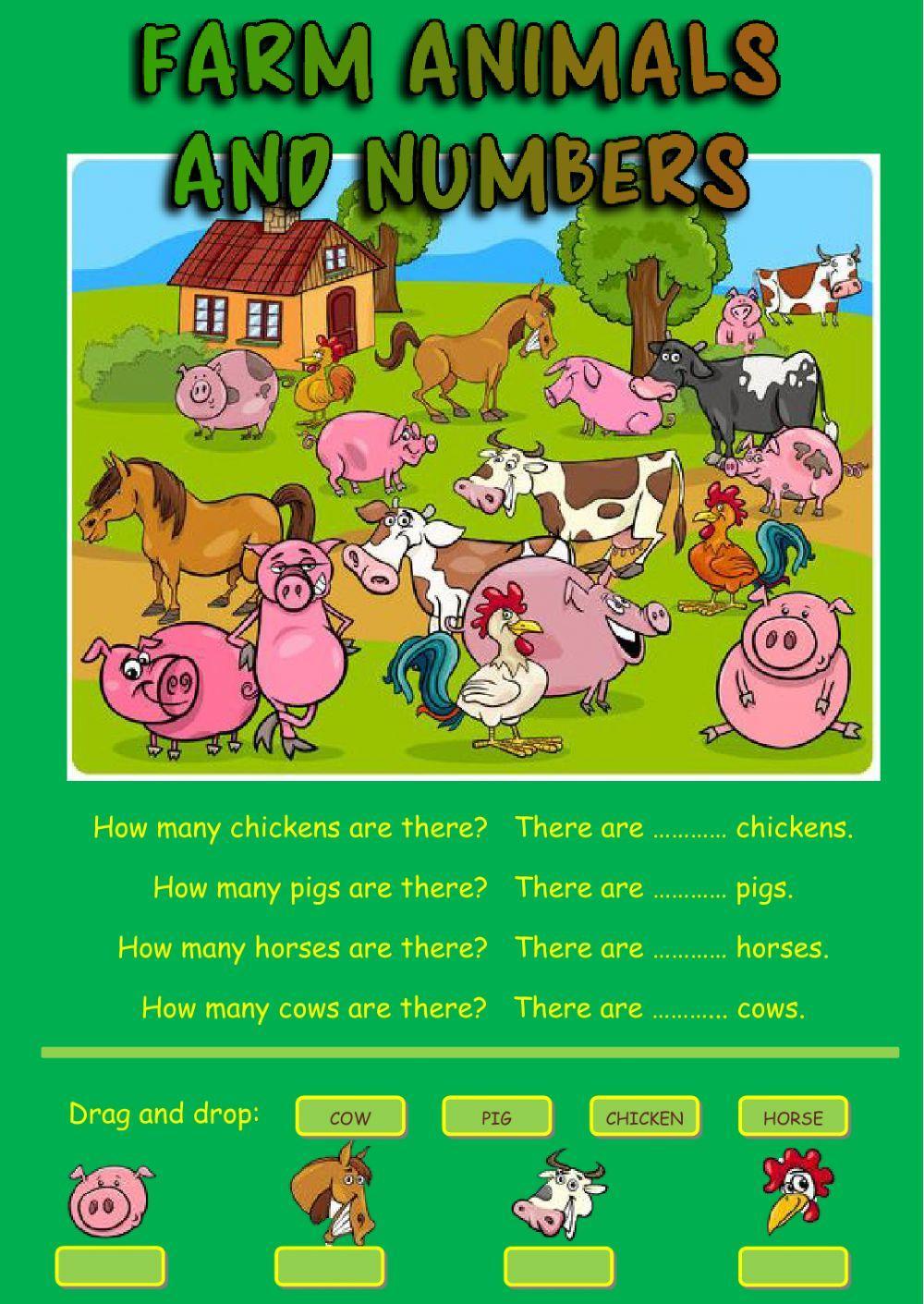 Farm animals and numbers