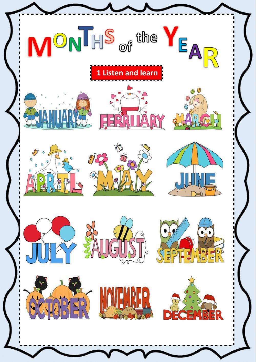 Months Of The Year listen Speak Write Worksheet Live Worksheets Months Of The Year listen Speak Write Worksheet Live Worksheets