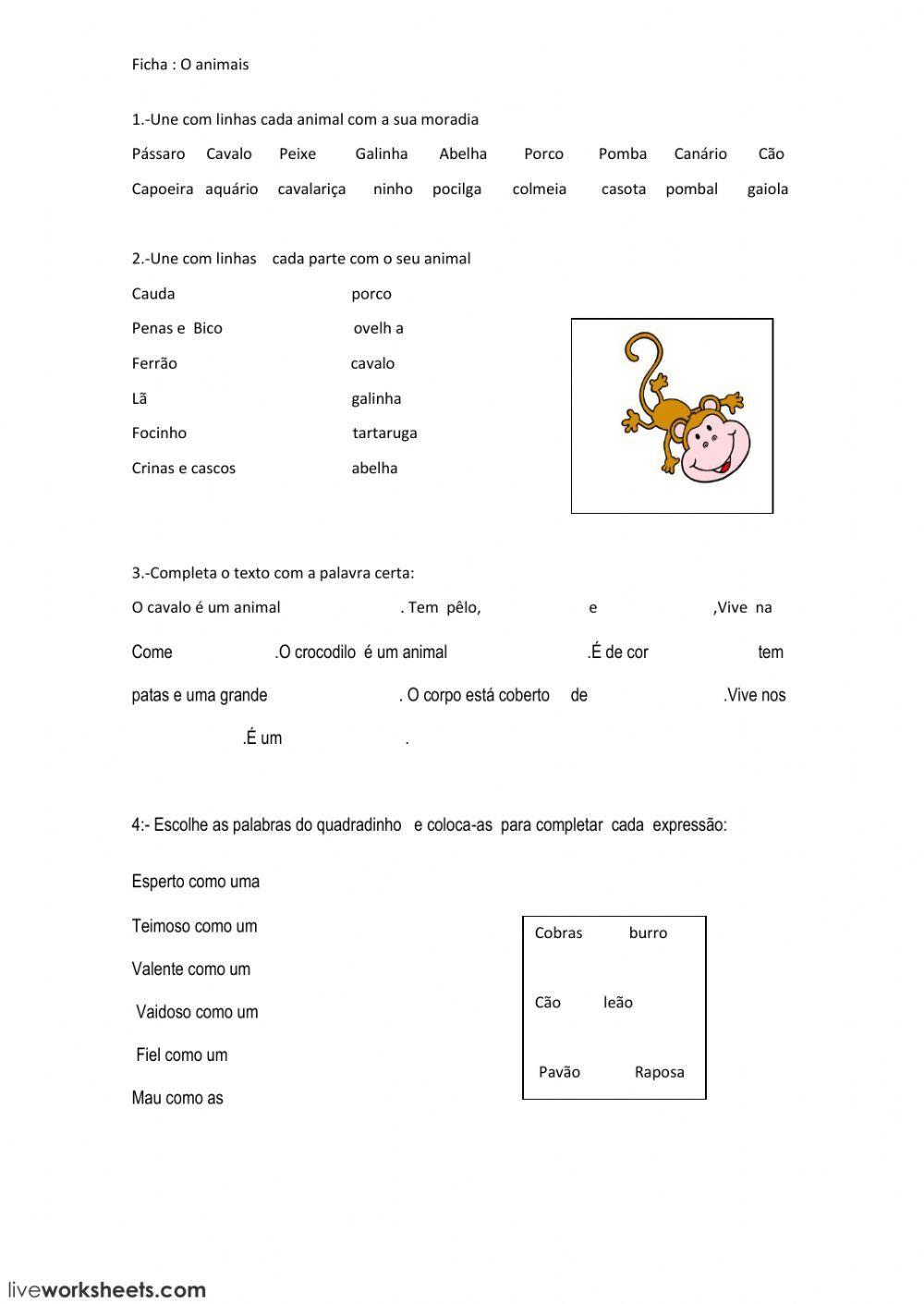 Vocabulário 04 Os animais