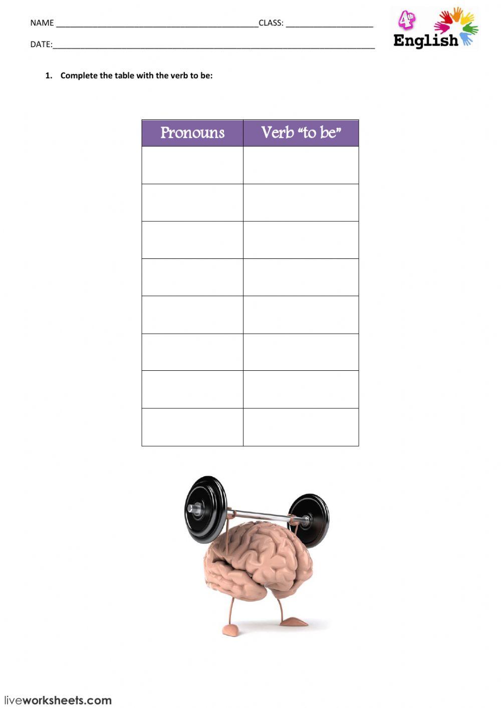 COMPLETE WITH VERB TO BE