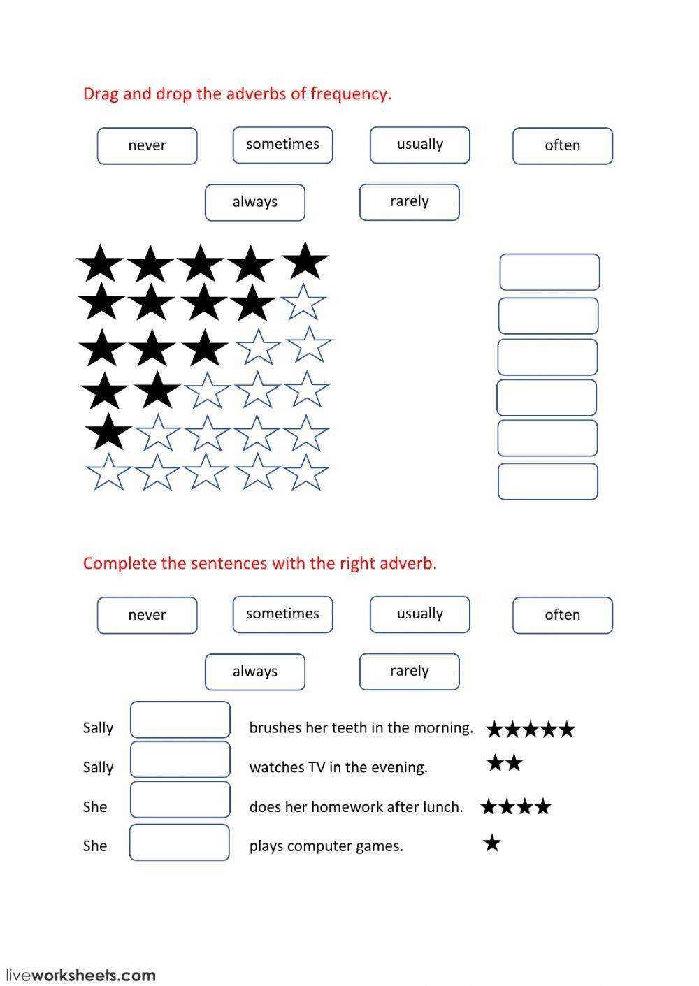 Adverbs of frequency interactive worksheet | Live Worksheets Adverbs of frequency interactive worksheet | Live Worksheets