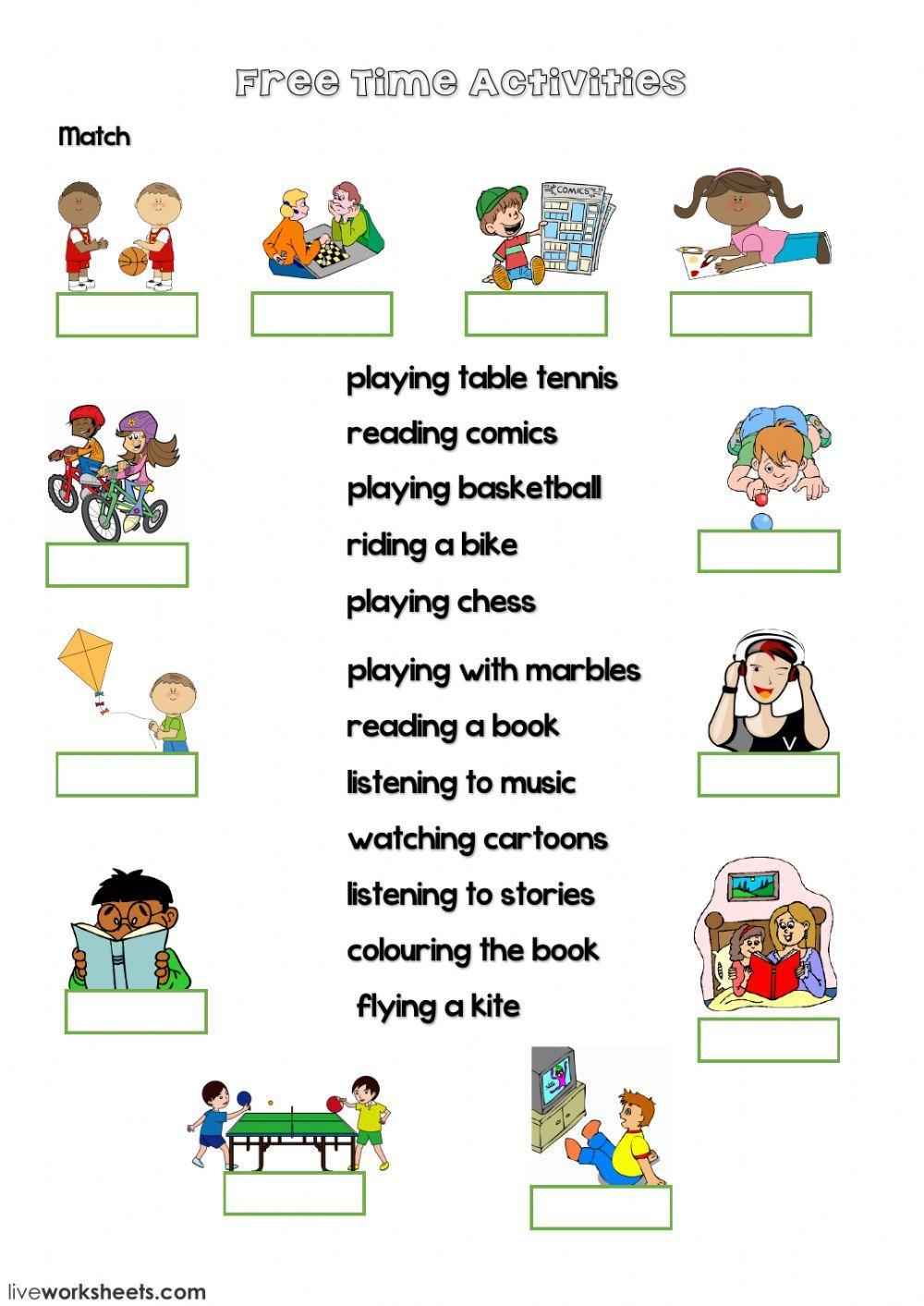 Free Time Activities (with video) worksheet