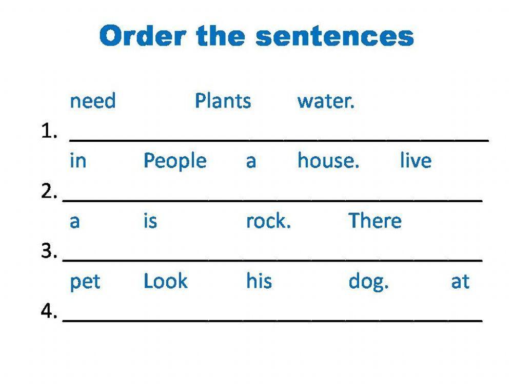 Order The Sentences Worksheet Live Worksheets