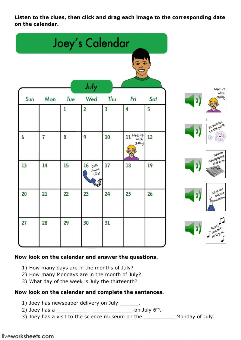 Joey's Calendar