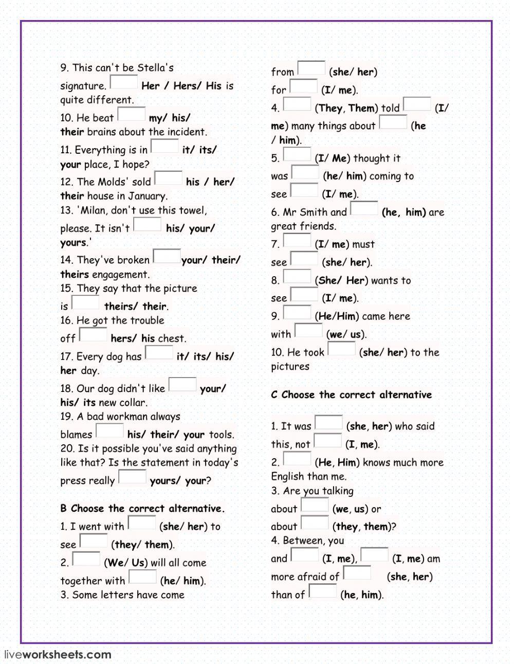 46009 Subject Object Possessive Pronouns Anica 46009 Subject Object Possessive Pronouns Anica