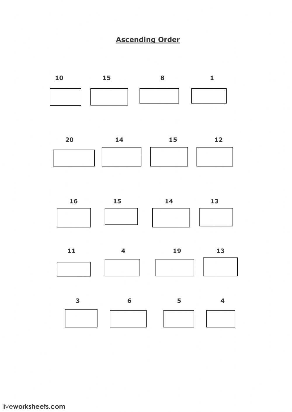 Ascending order and backward counting