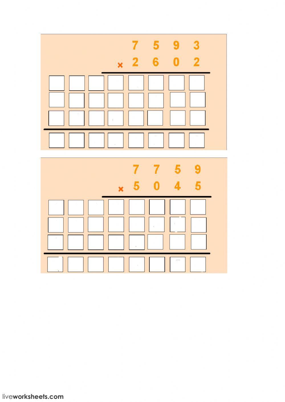 5-2-5 Eragiketak zenbaki arruntekin: Tarteko zeroak dituzten biderkatzaileekin biderkatu