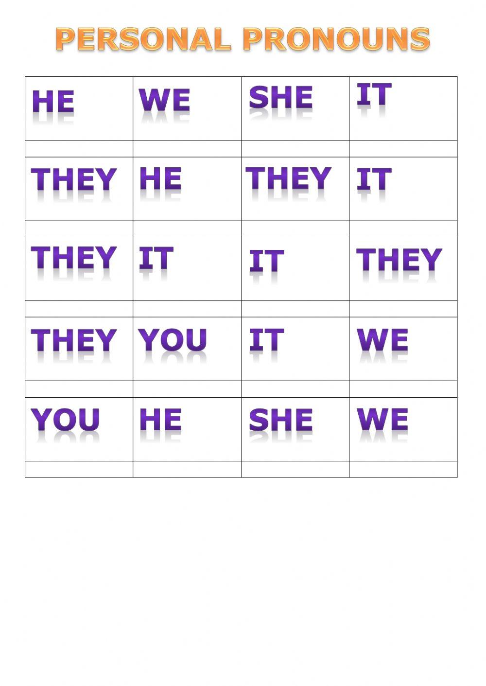 Personal Pronouns 4