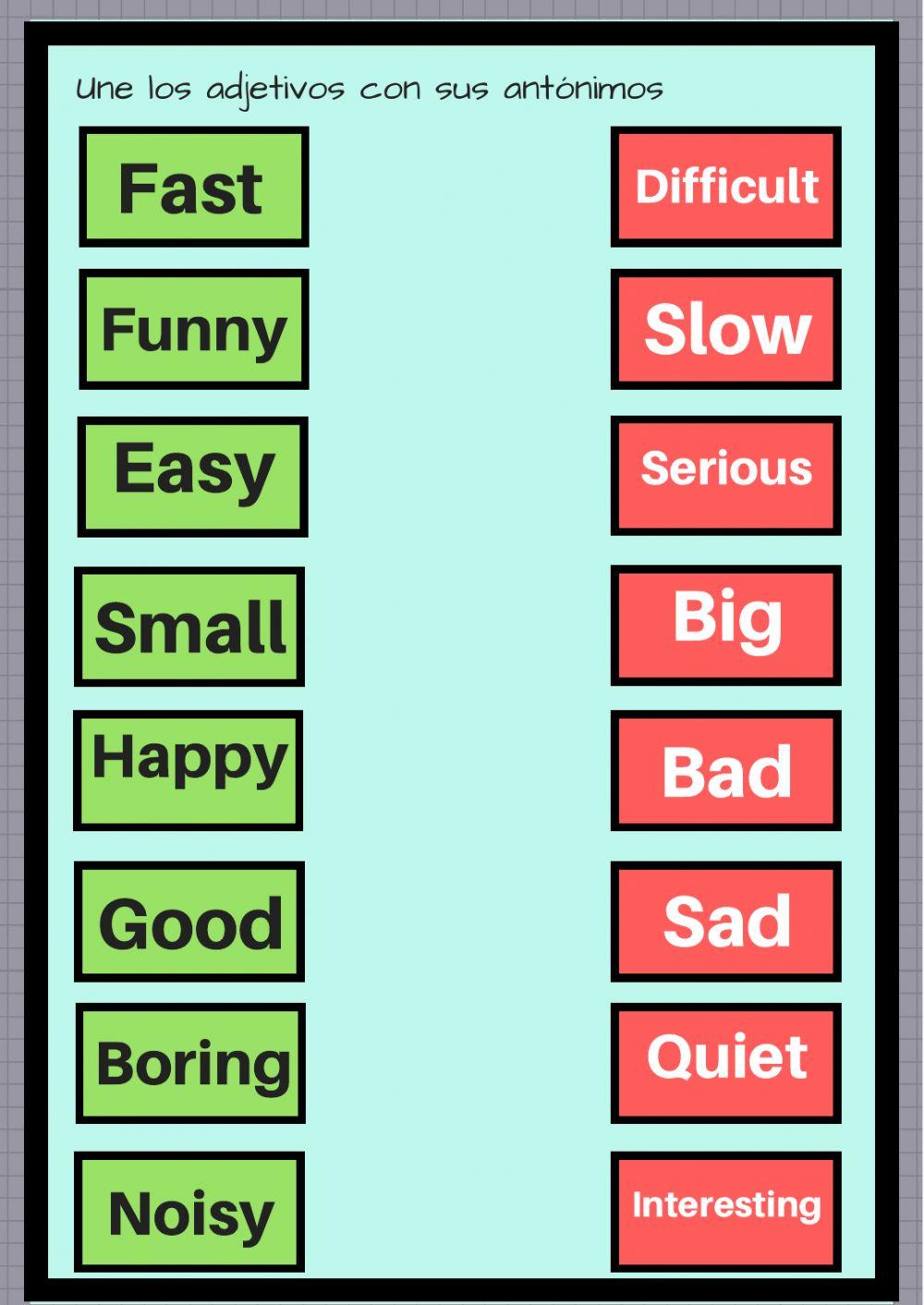 Adjectives and opposites