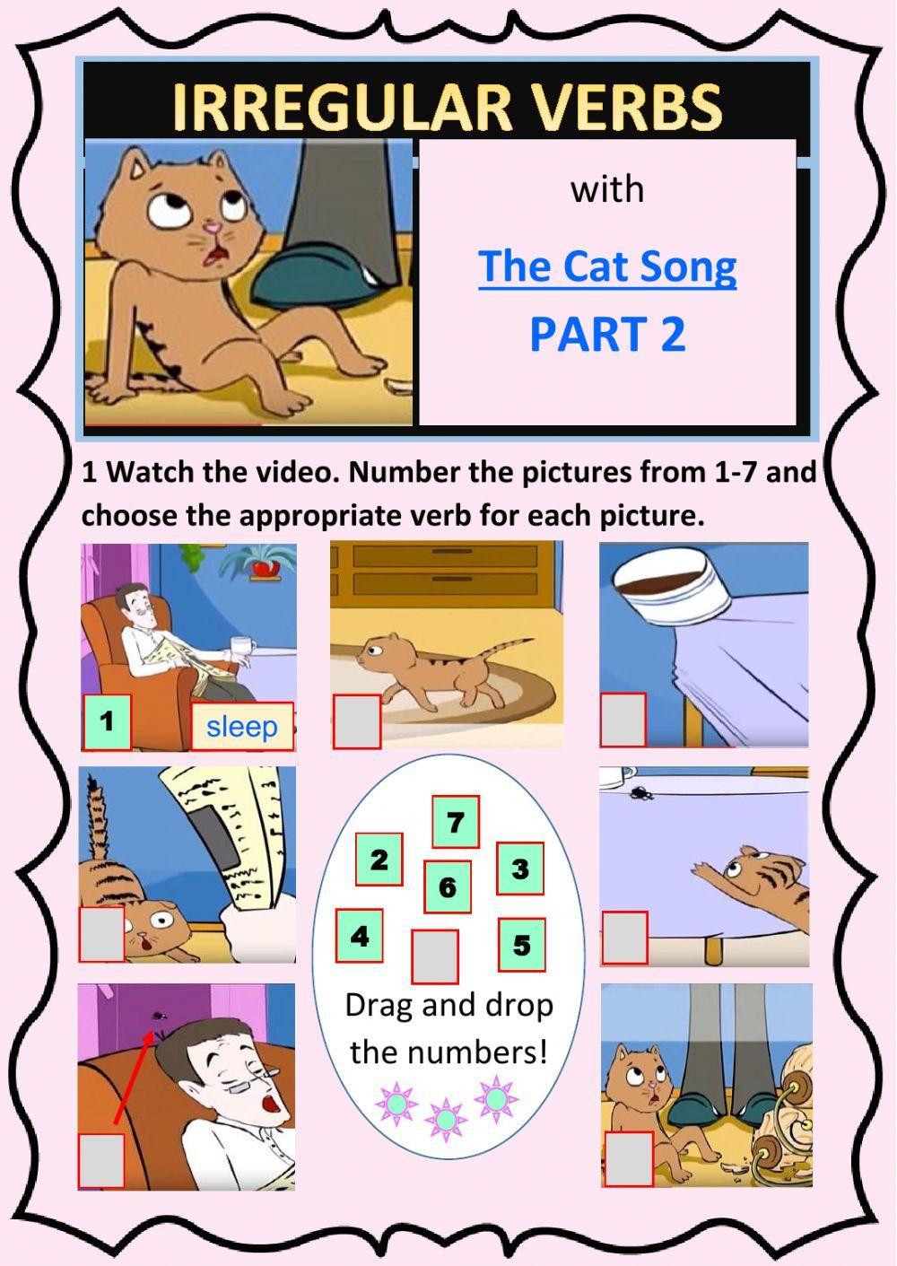 Irregular Verbs Cat Song Part 2 (out of 3)