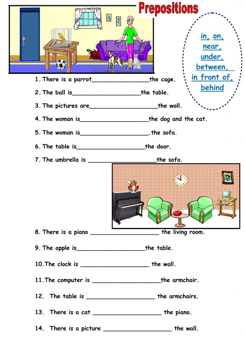 Prepositions of place Prepositions of place