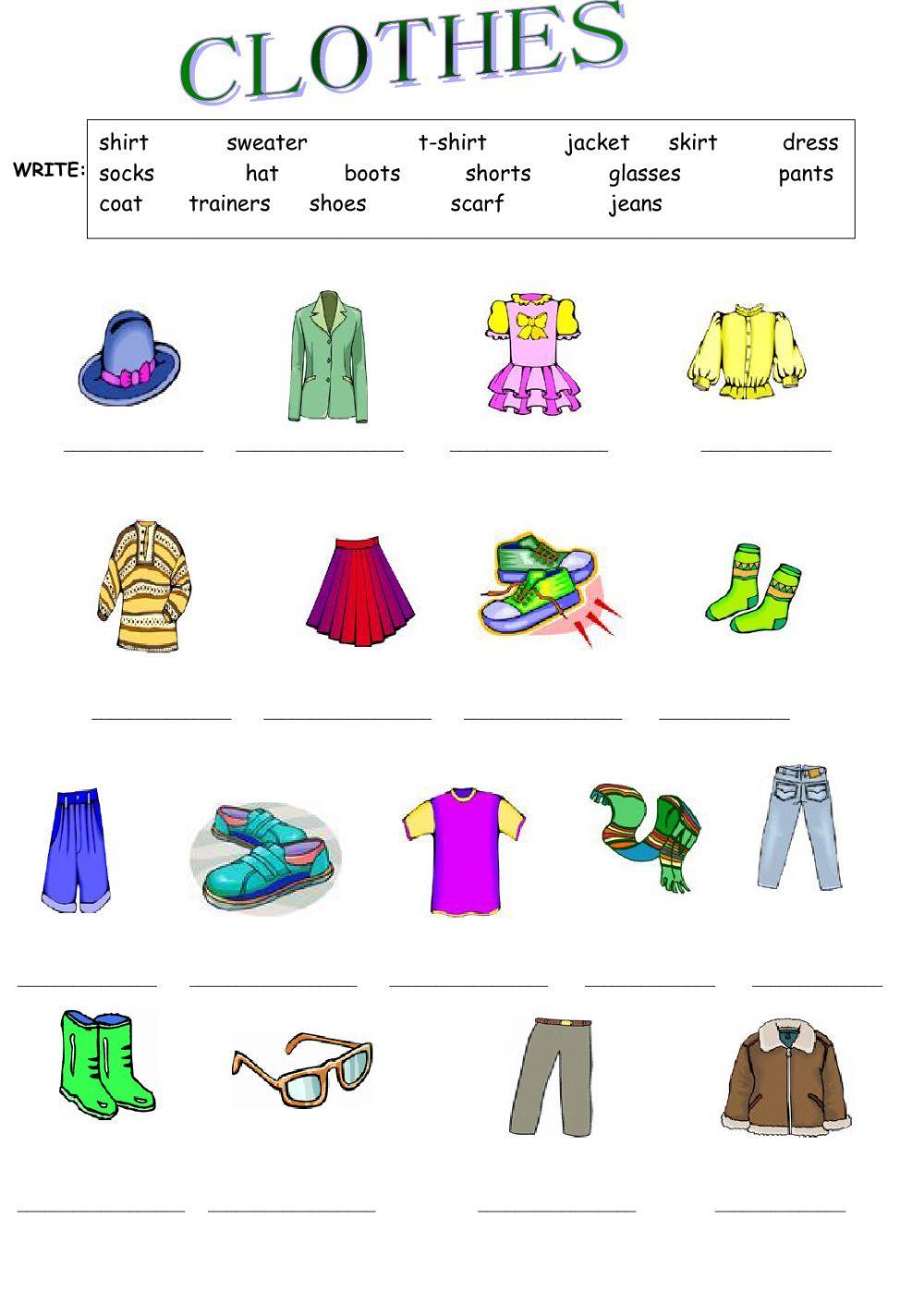 Clothes activity | Live Worksheets
