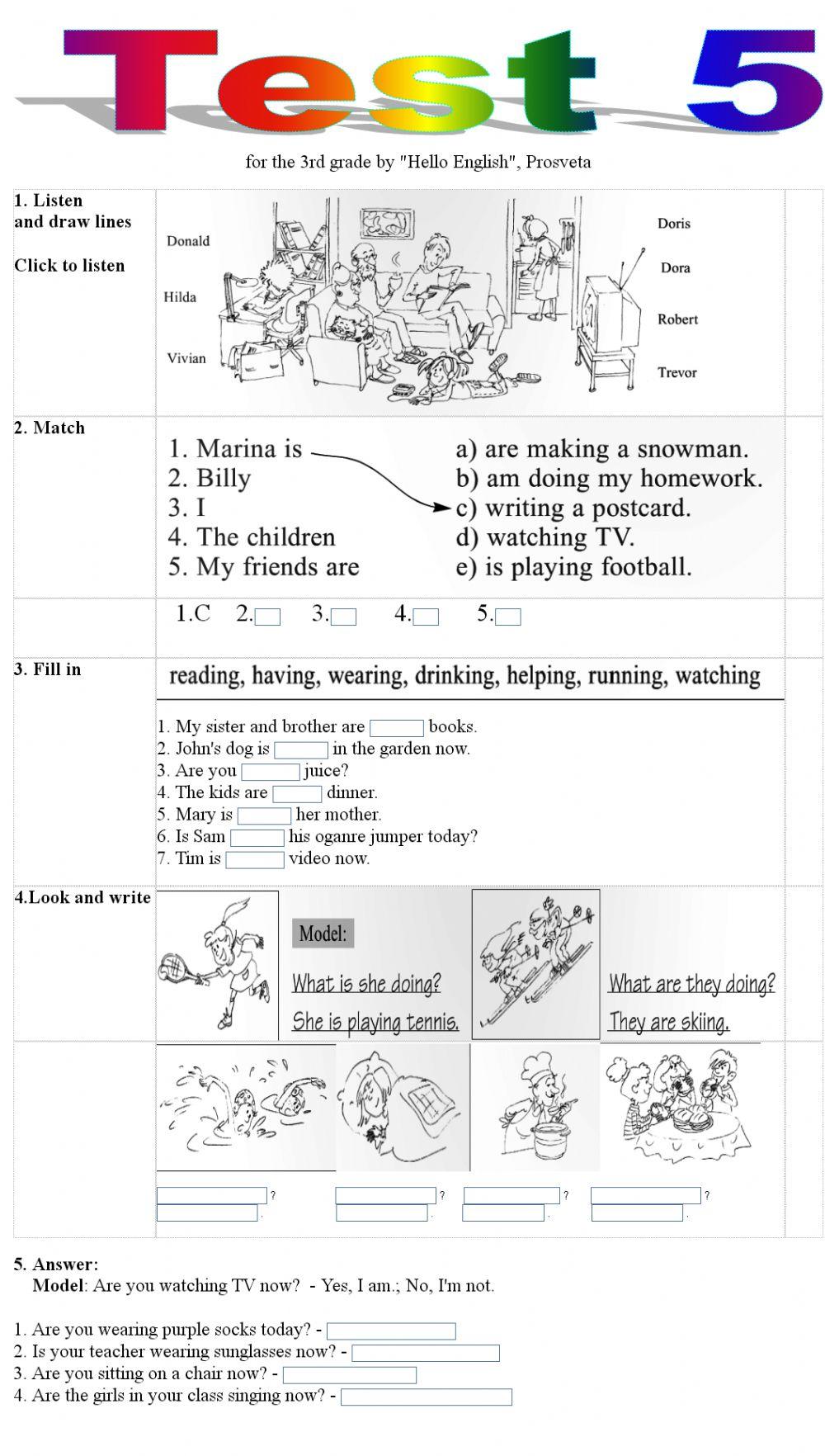 Test 5 for the 3rd grade Test 5 for the 3rd grade