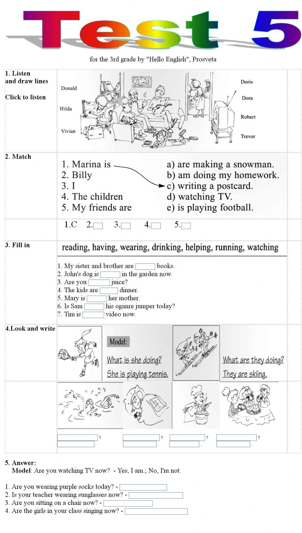 Test 5 for the 3rd grade