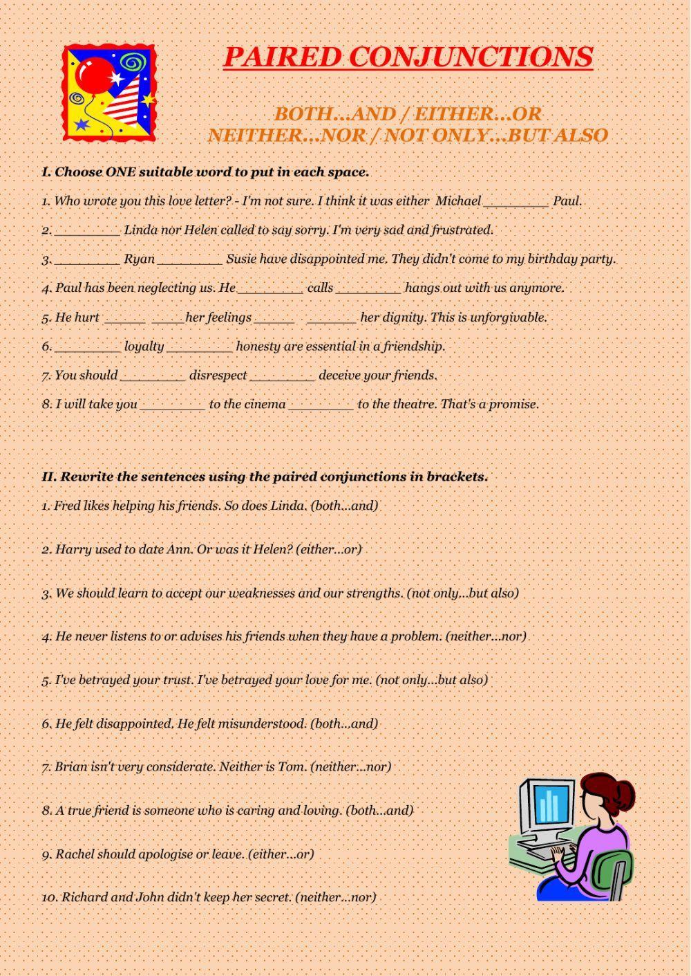 Paired conjunctions Paired conjunctions