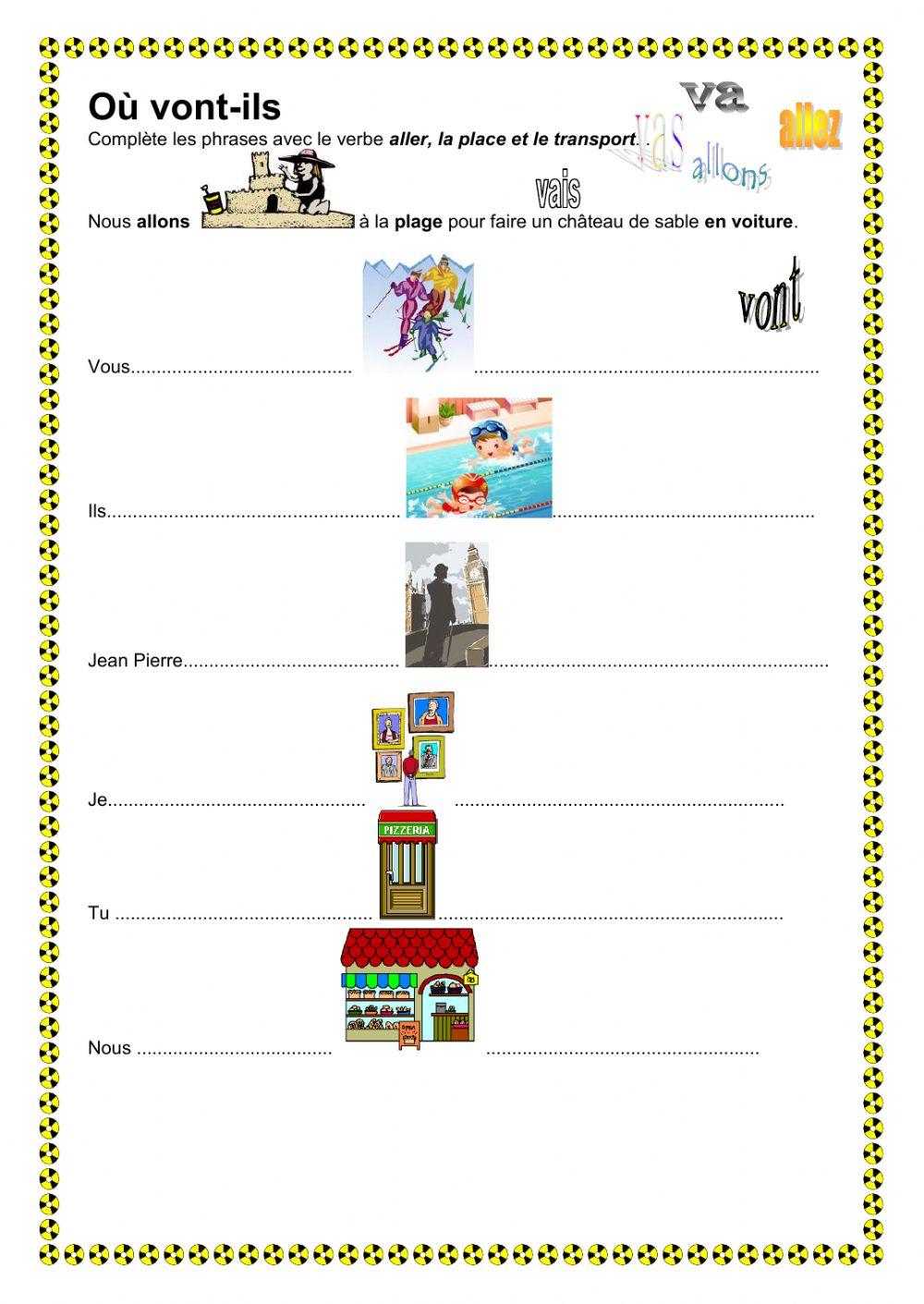 Verbe Aller et la place et les transports 