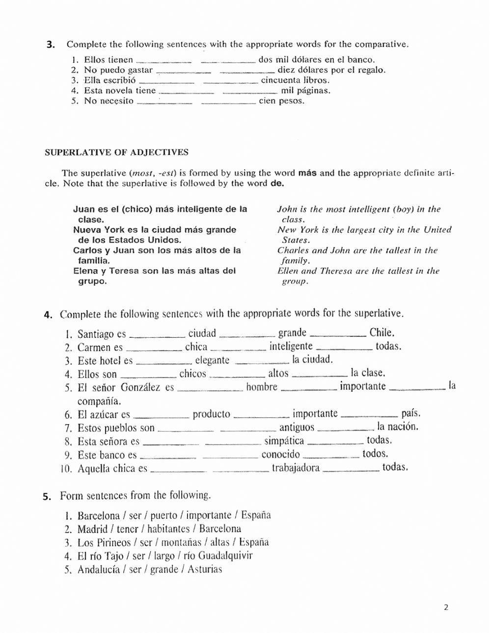 Comparaciones y Superlativos
