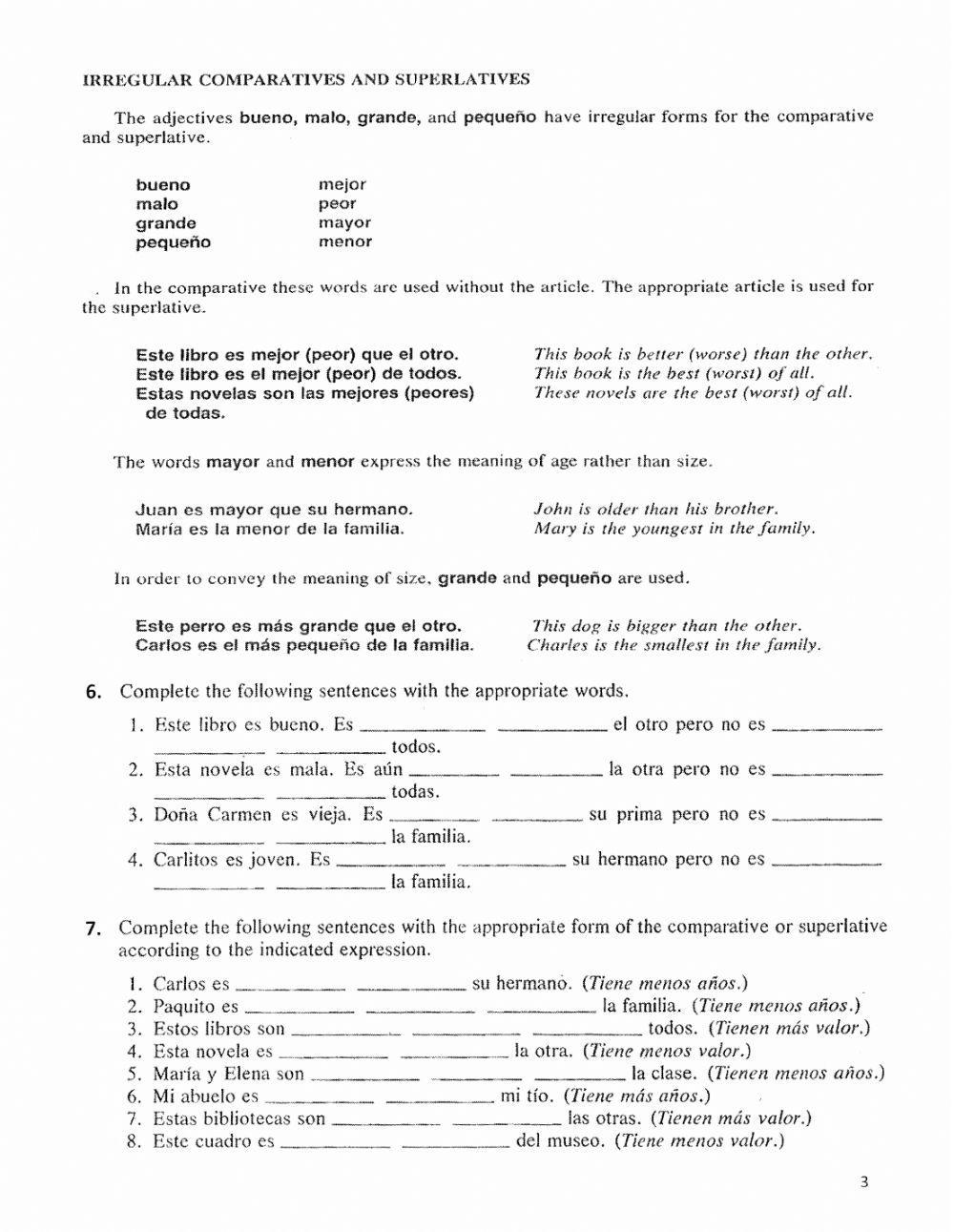 Comparaciones y Superlativos