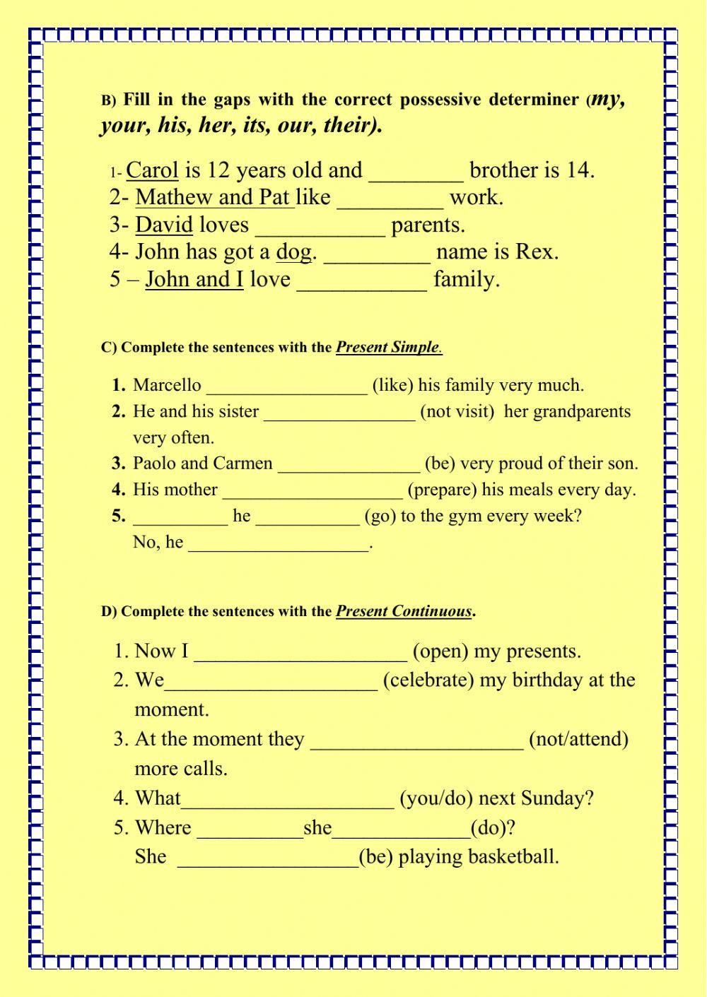 Reading and Grammar. 