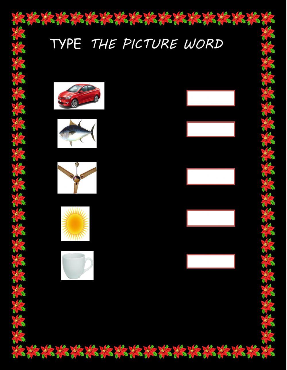 TYPE THE PICTURE WORD
