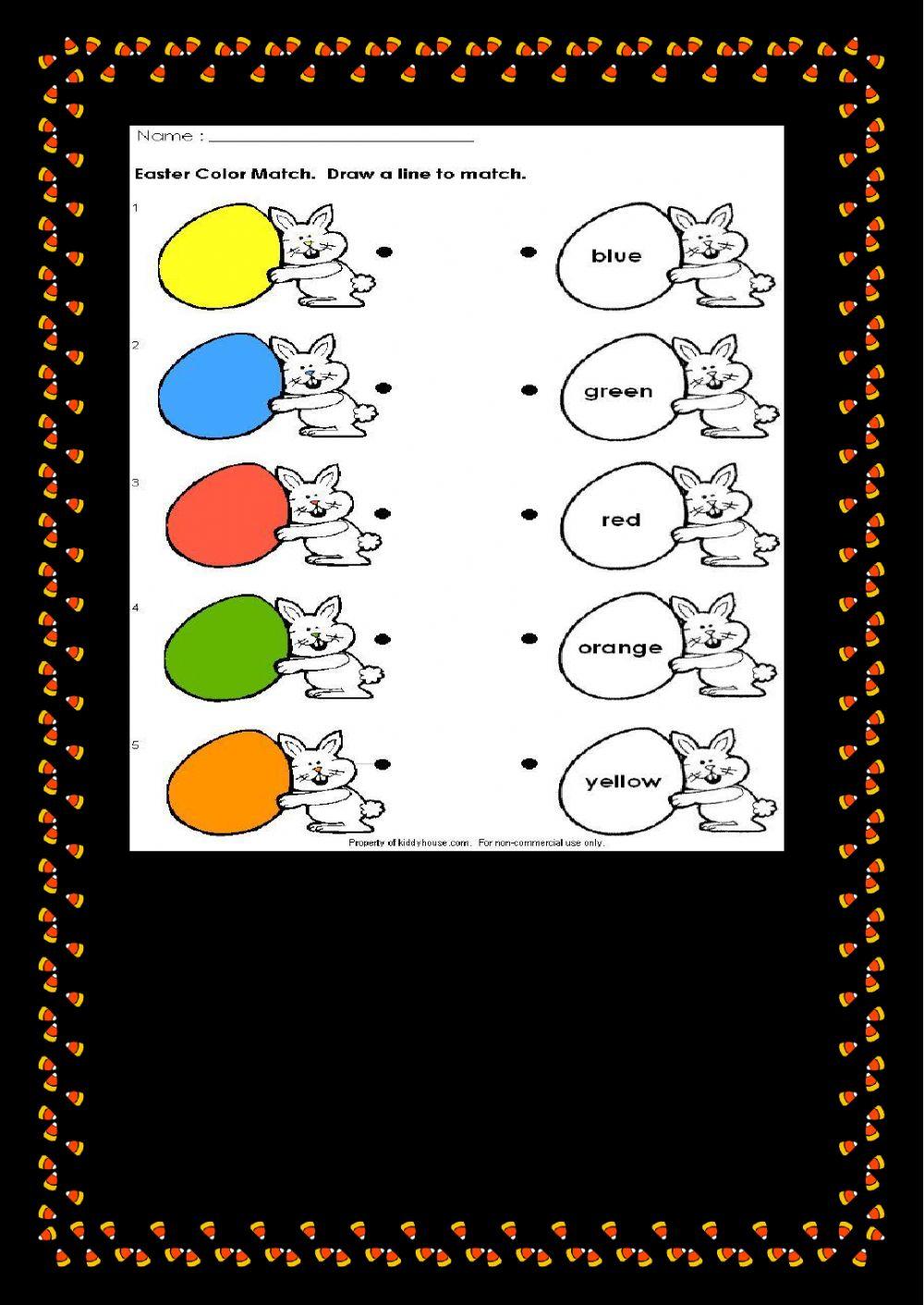 Easter colour match draw a line to match